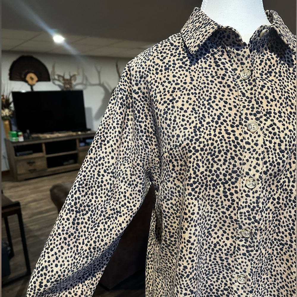 Leopard Print Button-Up Top - image 2